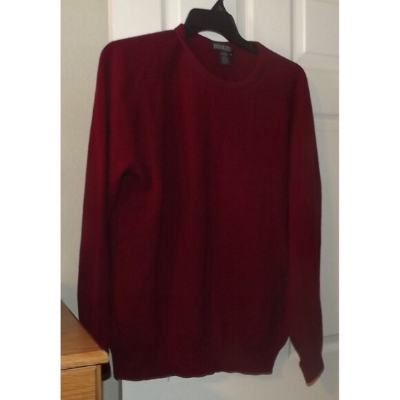 Lands' End Other - VTG Lands End Sweater Mens Large Dark Red 100% Shetland Wool Scotland Crew Neck